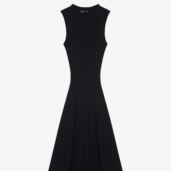 Maje repose faux pearl-embellished ribbed stretch-knit midi dress - Picture 3 of 3